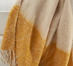 Brushed Block Mohair Throw