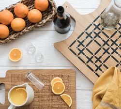 COCOCOZY x etúHOME Plaid Handcrafted Reclaimed Wood Serving Board