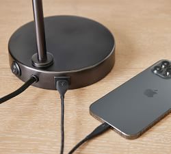 Bauer Metal USB Task Table Lamp (24")