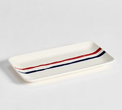 Patriotic Stripe Stoneware Serving Platter