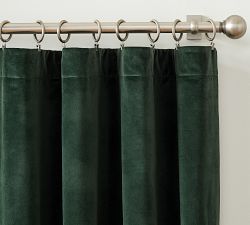 Custom Velvet Twill Blackout Curtain - Hunter
