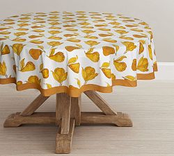 Pear Blockprint Cotton Round Tablecloth
