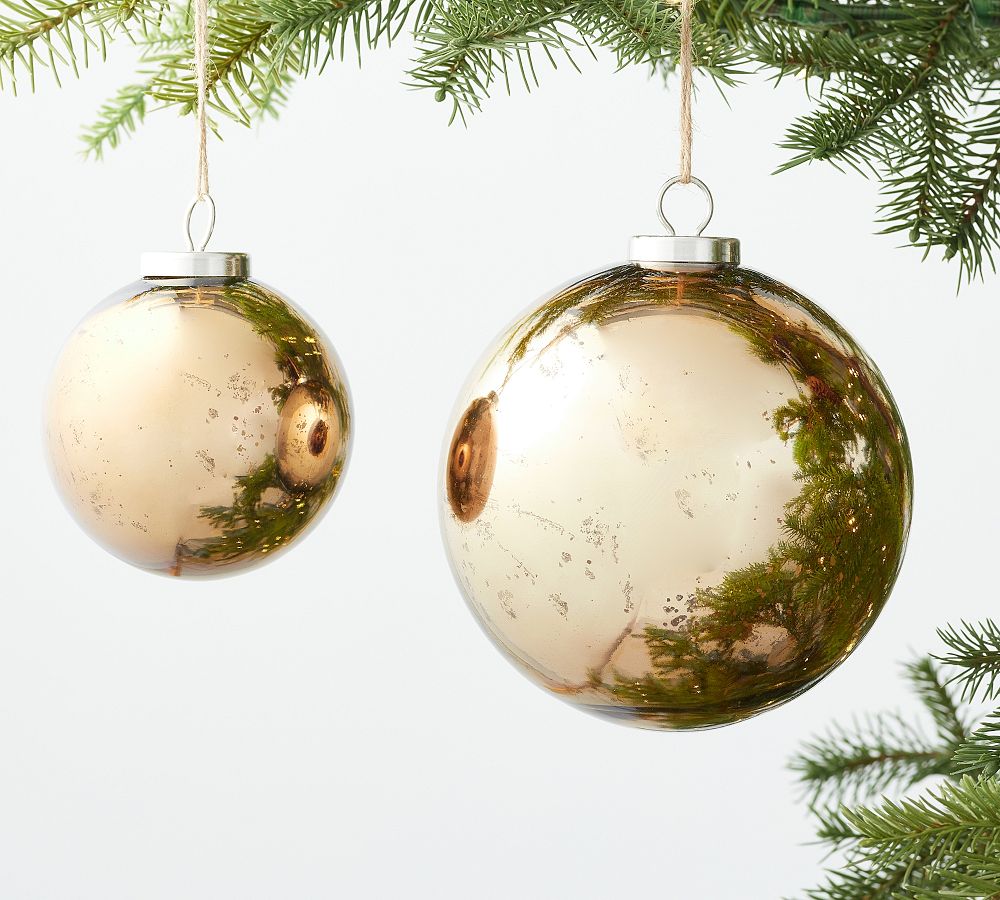 Classic Copper Mercury Glass Globe Ornaments