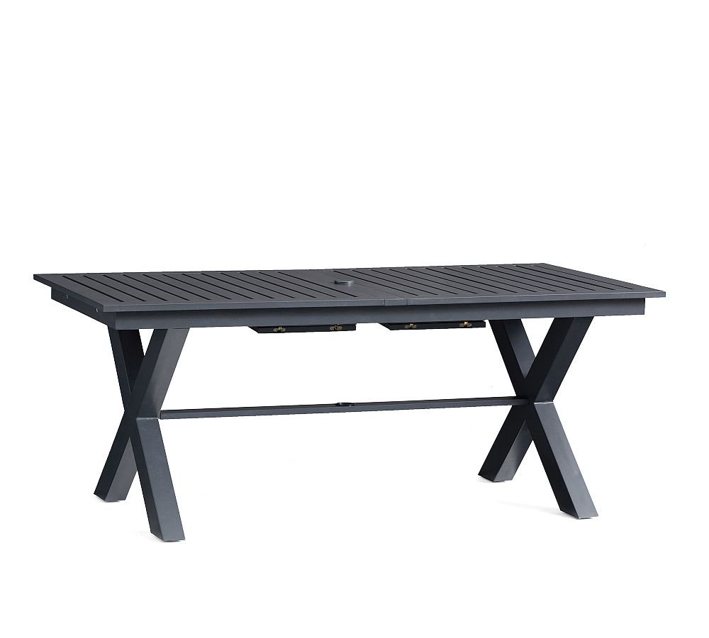 Indio Metal X-Base Extendable Outdoor Dining Table (76&quot;-102&quot;)
