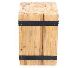 Teak Cube End Table