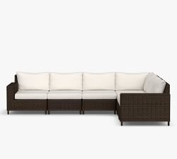 Torrey Wicker 6-Piece Square Arm Outdoor Sectional (130&quot;)