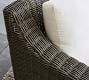 Huntington Wicker Slope Arm Swivel Outdoor Lounge Chair