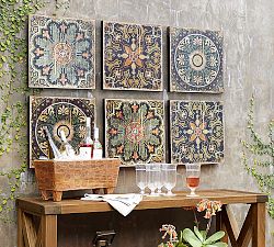 Sahara Printed Wood Tiles Wall Art - Set of 3