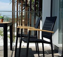 Beech Outdoor Stackable Dining Armchairs - Set of 2