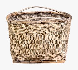 Nya Handwoven Rattan &amp; Bamboo Basket