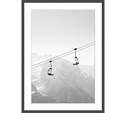 Ski Lift Diagonal Framed Print