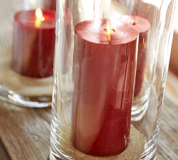 Open Box: Premium Flickering Flameless Wax Pillar Candles - Red