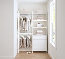 Essential Walk-In&#160;Closet by Hold Everything,&#160;5' Hanging System with&#160;4 Drawers&#8203;
