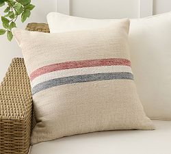 Patriotic Striped Outdoor Pillow
