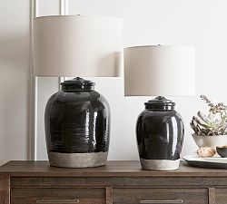Miller Ceramic Table Lamp, Black (25&quot;-32&quot;)