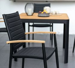 Beech Outdoor Stackable Dining Armchairs - Set of 2