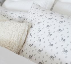 Snowy Stag Organic Flannel Cotton Sheet Set