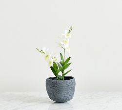 Faux Potted Mini Orchid