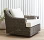 Huntington Wicker Slope Arm Swivel Outdoor Lounge Chair
