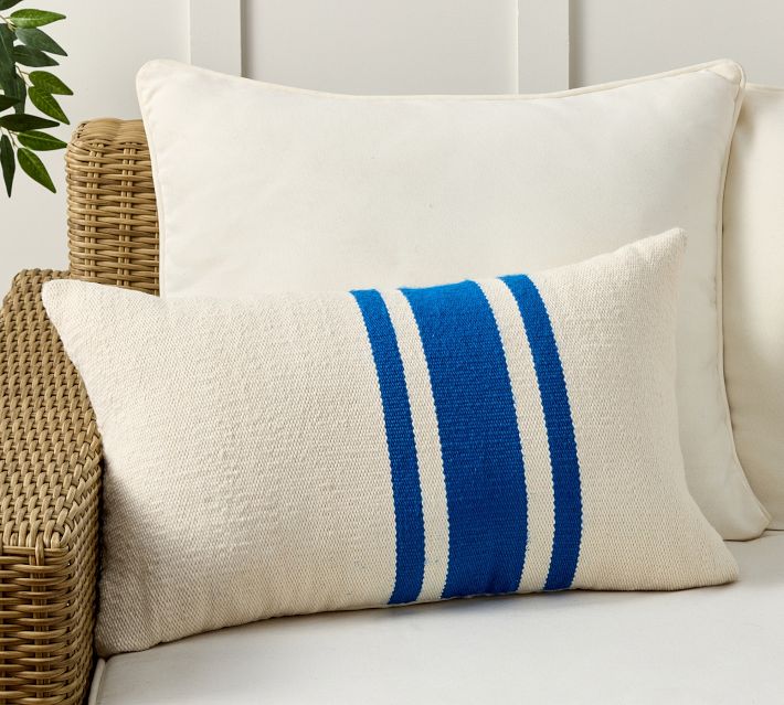 Modern Farmhouse Striped Outdoor Lumbar Pillow Pottery Barn