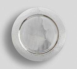 Hammered Stainless Steel Charger Plate - Nickel