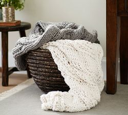 Chunky Cable Handknit Throw