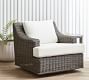 Huntington Wicker Slope Arm Swivel Outdoor Lounge Chair
