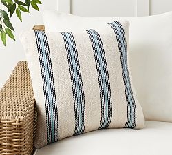 Modern Farmhouse Variegated Striped Outdoor Pillow