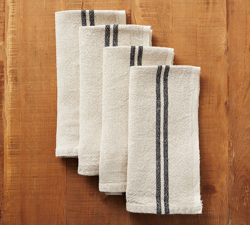 Caravan Vintage Striped Linen Napkins - Set of 4