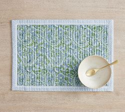 Keaton Paisley Block Print Quilted Placemats - Set of 4