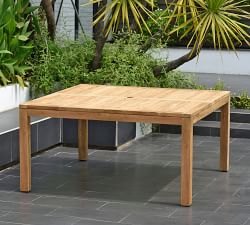 Saldano 9-Piece Teak Square Dining Table with Monza Stackable Dining Armchair Set