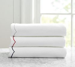 Scalloped Dot Organic Embroidered Towel