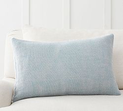 Chambray Linen Sherpa Back Lumbar Pillow Cover