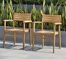 Saldano 9-Piece Teak Square Dining Table with Monza Stackable Dining Armchair Set