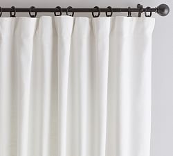 Open Box: Custom Emery Linen Blackout Curtain, 42"W x 52"L - White