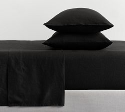 Open Box: Classic Belgian Flax Linen Sheet Set, King - Black