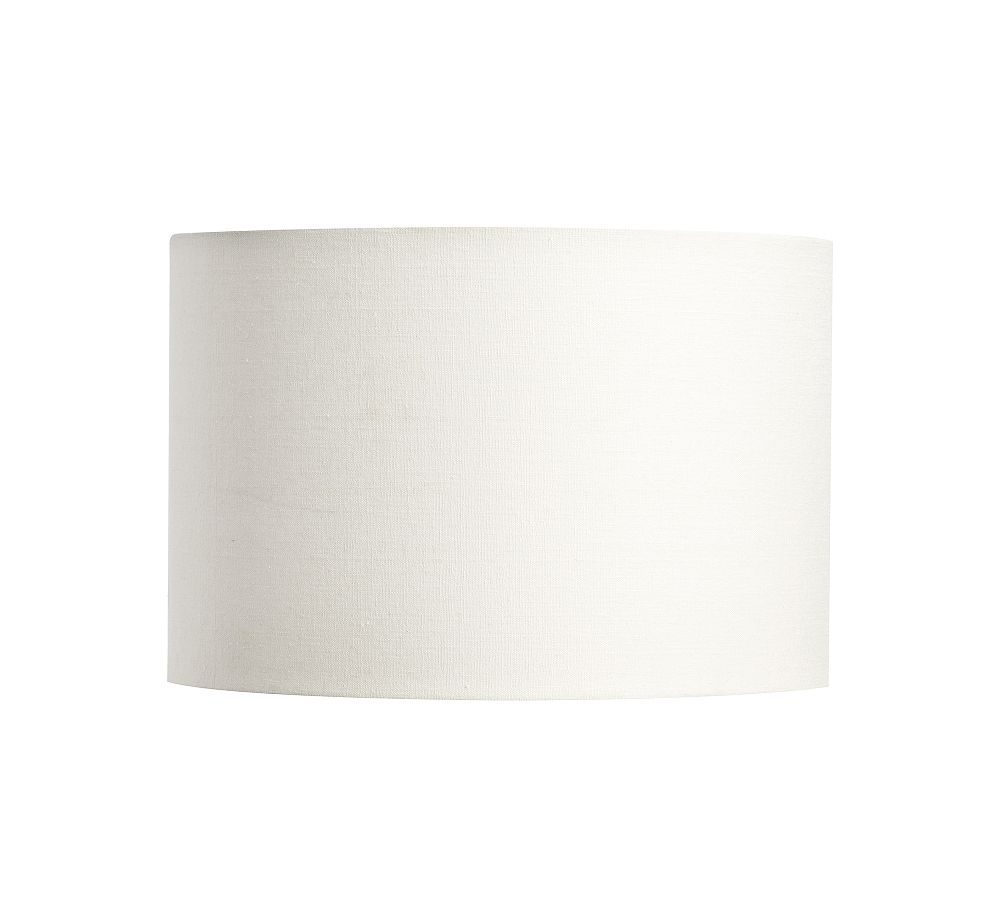 Open Box: Gallery Linen Straight-Sided Drum  Lamp Shade, Medium - 14" Diam - White