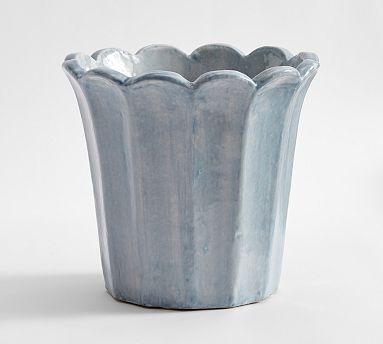 Fluted Tulip Cachepot, Medium - Light Blue