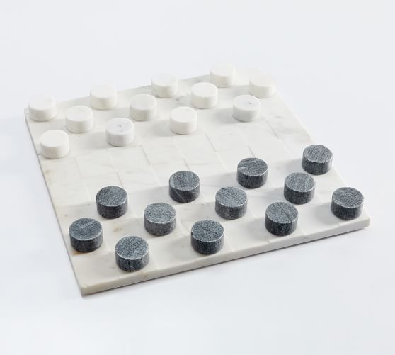 Handcrafted Marble Checkers Board Game
