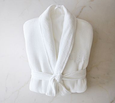 Waffle Weave Resort Robe, White, Extra Large