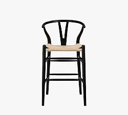 Open Box: Faith Counter Stool - Black Frame/Natural Seat