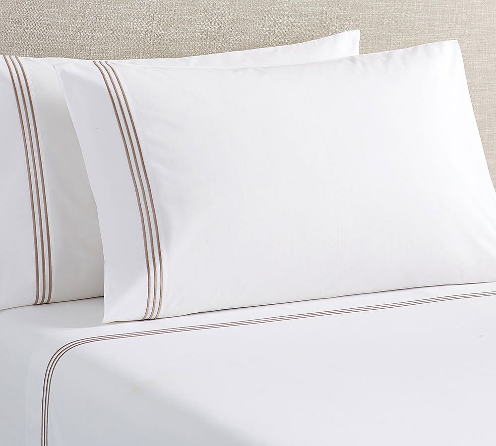 Grand Organic Percale Sheet Set, Queen, Taupe