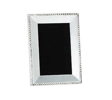 Beaded Silver-Plated Picture Frame, 4x6