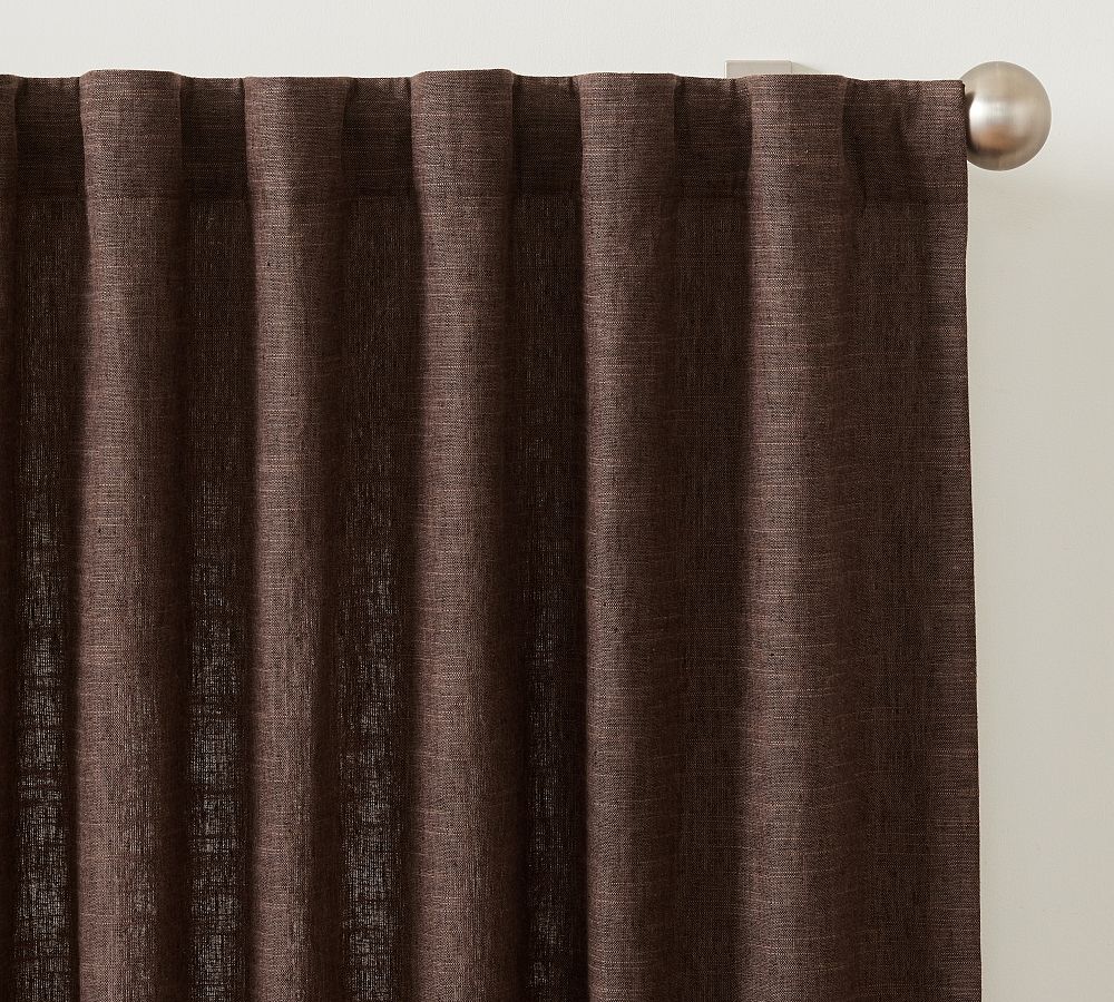 Open Box: Emery Linen Curtain, 50"W x 108"L - Espresso
