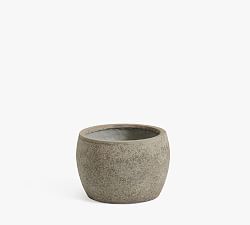 Sedona Stone Planter, Grey, Small, 16"D x 11" H