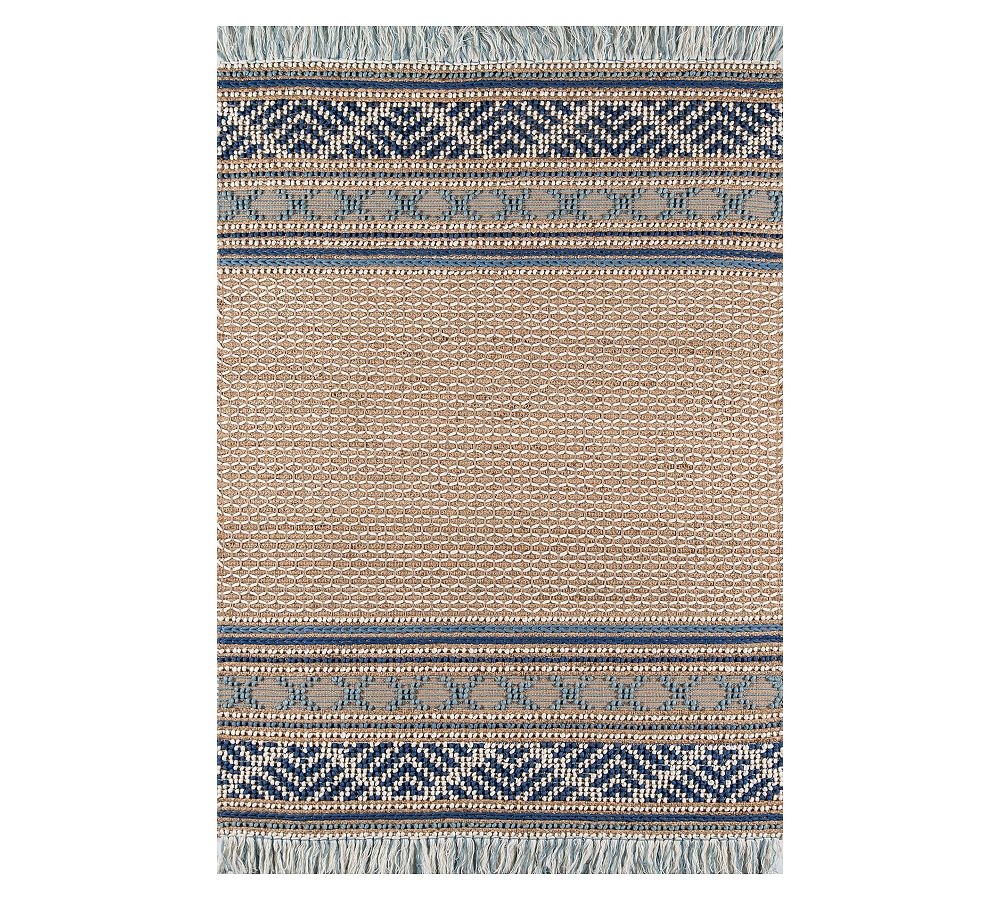 Open Box: Eyre Handwoven Wool Jute Rug, 8' x 10' -Blue