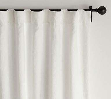 Open Box: Belgian Flax Linen Blackout Curtain, 50&quot; x 96&quot; - Classic Ivory