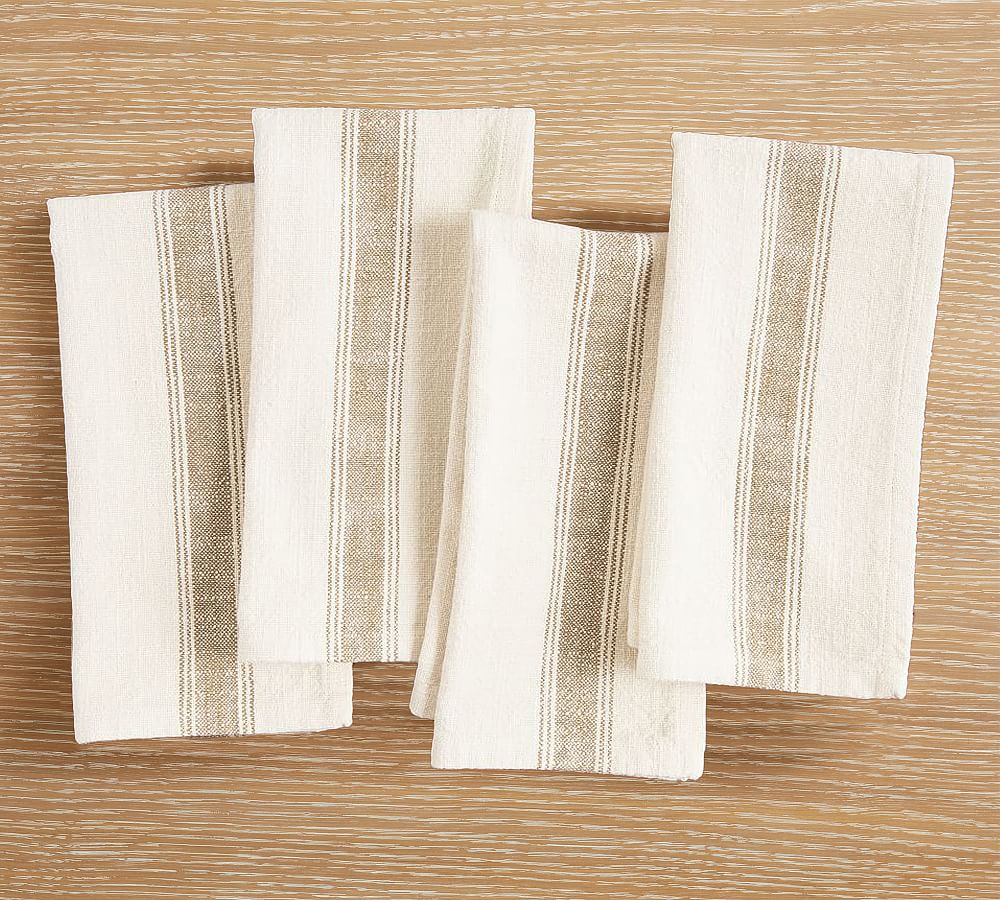 French Striped Organic Cotton Napkins
