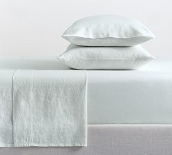 Open Box: Classic Belgian Flax Linen Sheet Set, King-Blue Frost