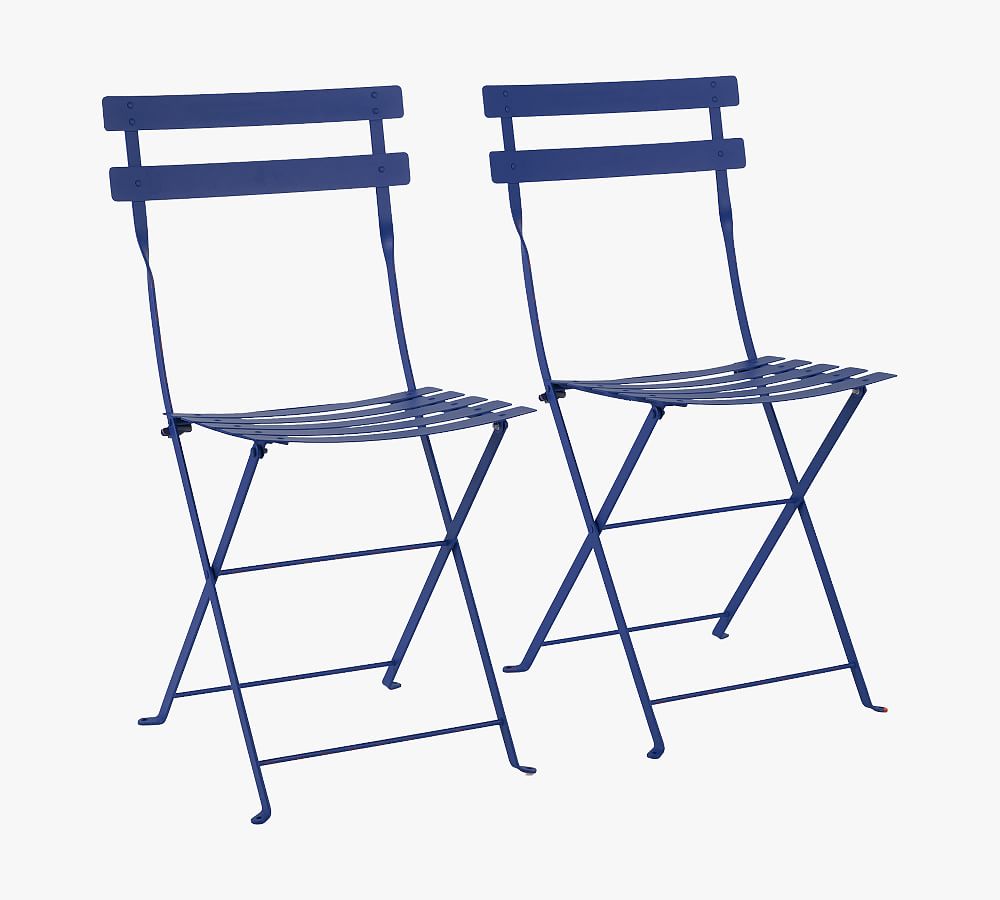 Deep Blue - Fermob Metal Outdoor Bistro Chairs, Set of 2